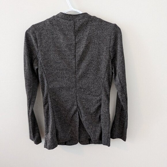 Banana Republic Factory Black Gray Knit Stretch Blazer Unlined Size XS 2-4 - Picture 3 of 4